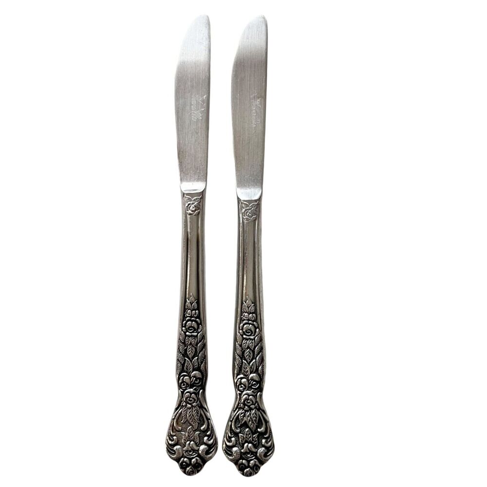 Set 2 Vintage MSI Japan Versailles Dinner Knives Glossy